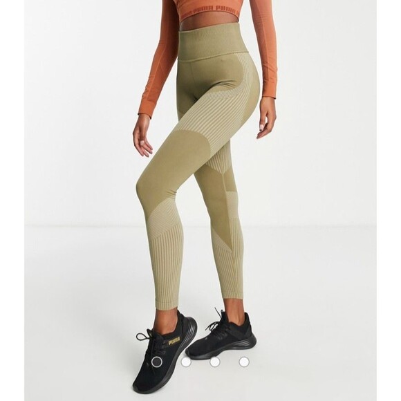 PUMA Train Seamless High Waist Women's Leggings Size Small Green Activewear - Picture 9 of 10